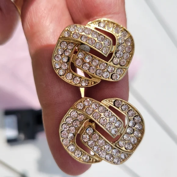 Clip-On Earrings ~ Vintage - Now ~ MCM Beaded Crystal & Current Rhinestone ~ 2pr - Picture 5 of 14